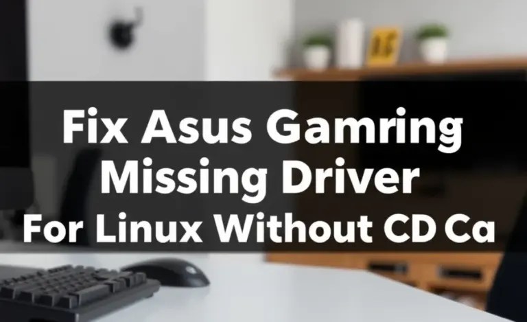 Fix Asus Graphics Missing Driver For Linux Without Cd