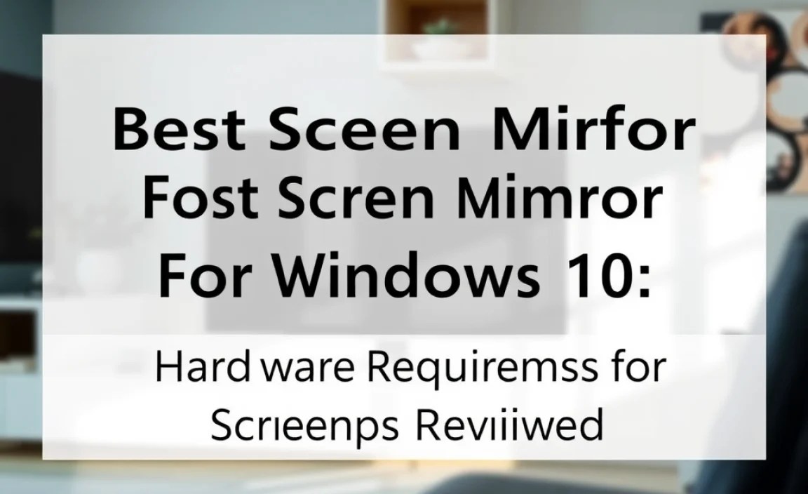 Hardware Requirements for Screen Mirroring