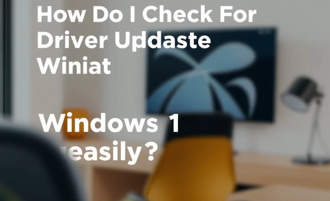 Manually Checking for Driver Updates