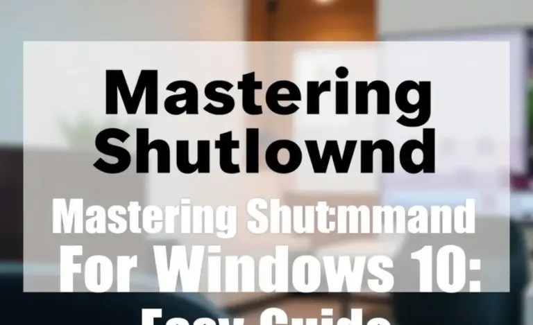 Mastering Shutdown Command For Windows 10: Easy Guide
