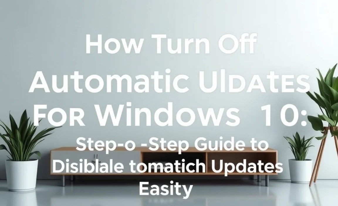 Step-by-Step Guide to Disable Automatic Updates