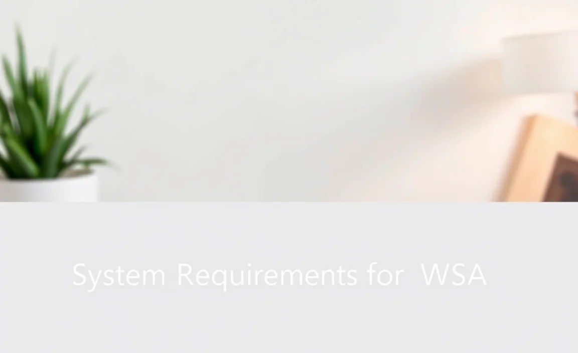 System Requirements for WSA