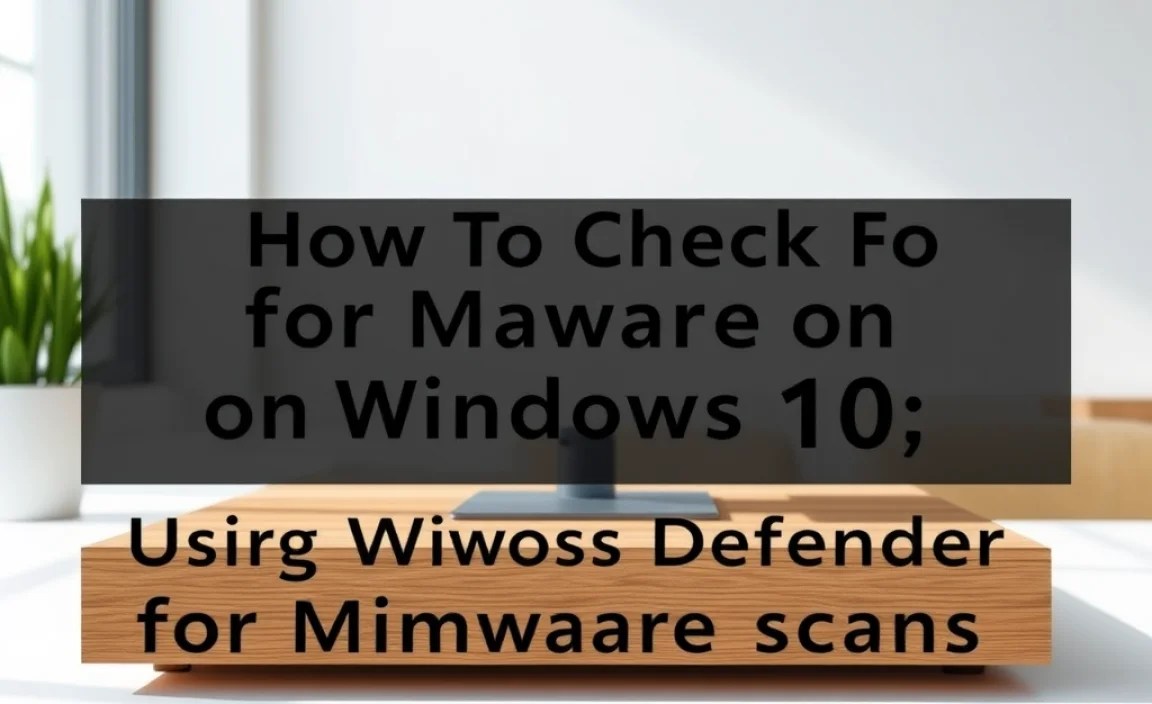 Using Windows Defender for Malware Scans