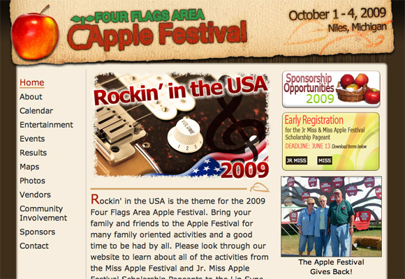 2023 apple festival theme niles michigan Graphic design portfolio of websites and corporate branding by Wingenuity Design