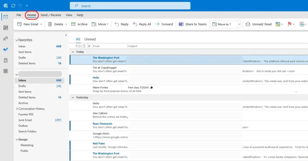 How To Find Unread Emails In Outlook