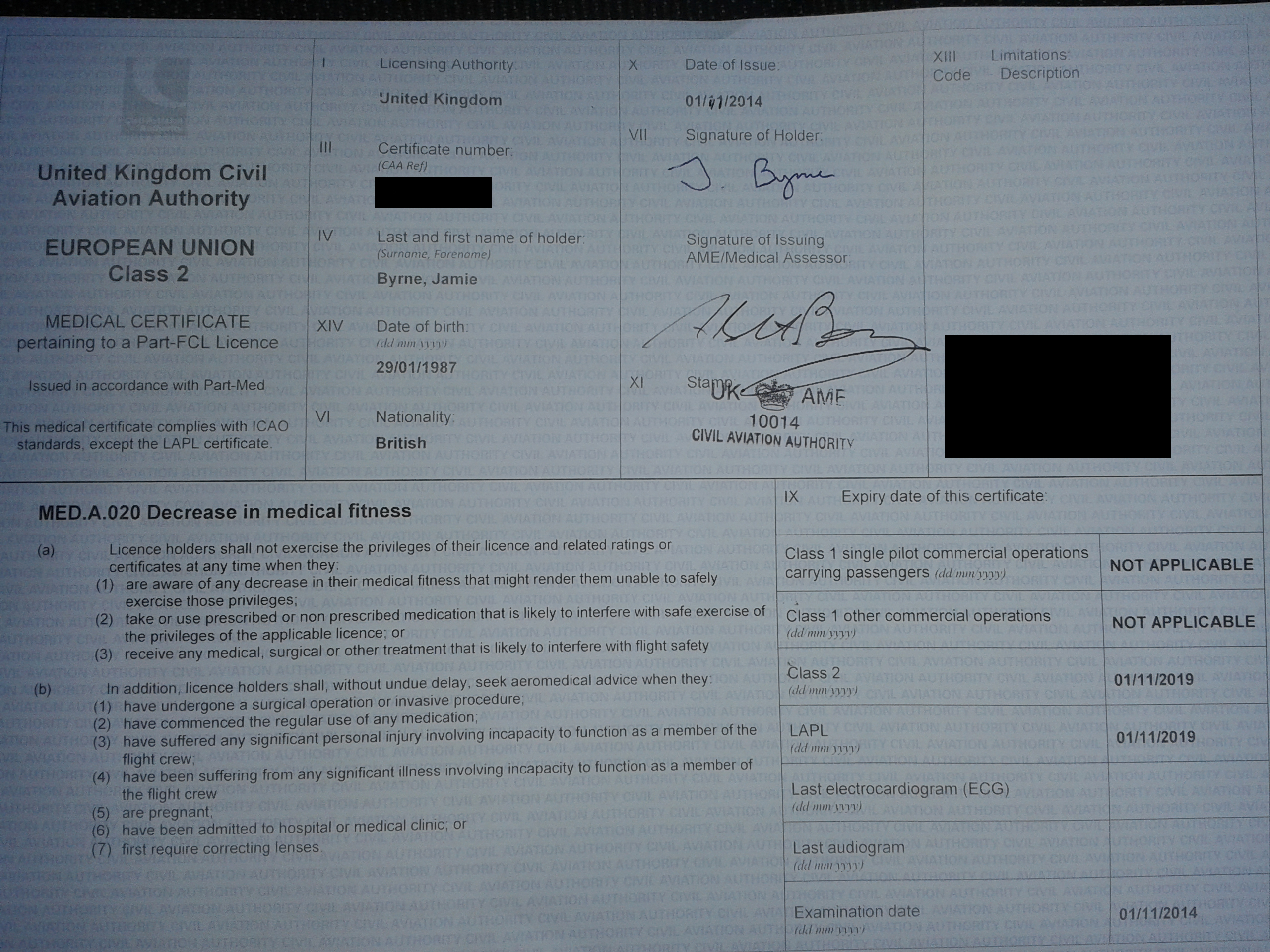 Lesson 9 Stalls (part II) & CAA Medical Jamie's quest for the pilot