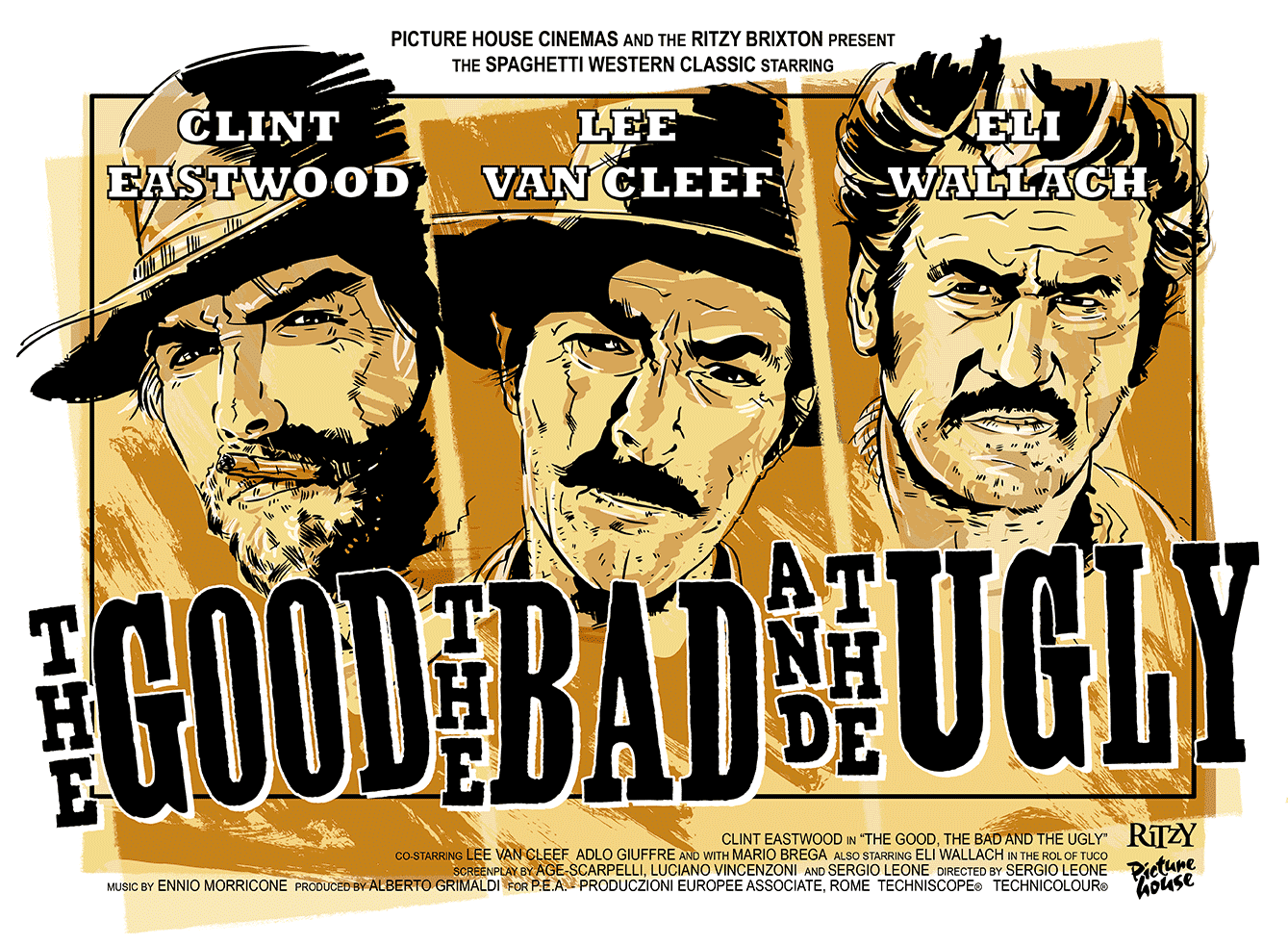 The Good, The Bad and The Ugly Movie Poster Illustration