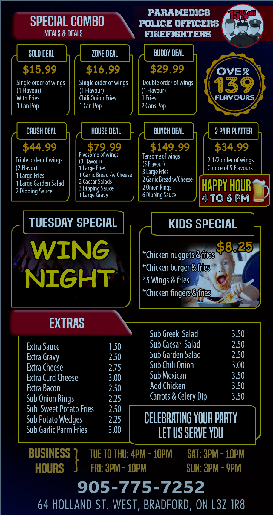Menu Wings Zone