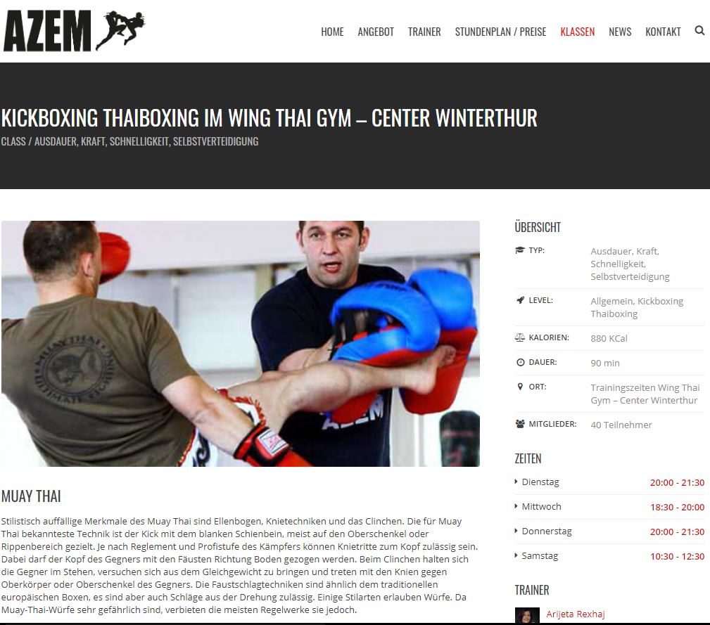 Azem.ch Schreibt Über Uns WingThaiGym Buchs Kampfsportzentrum