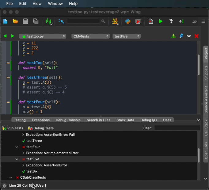 Wing Tips Unit Testing in Wing Pro Wing Python IDE