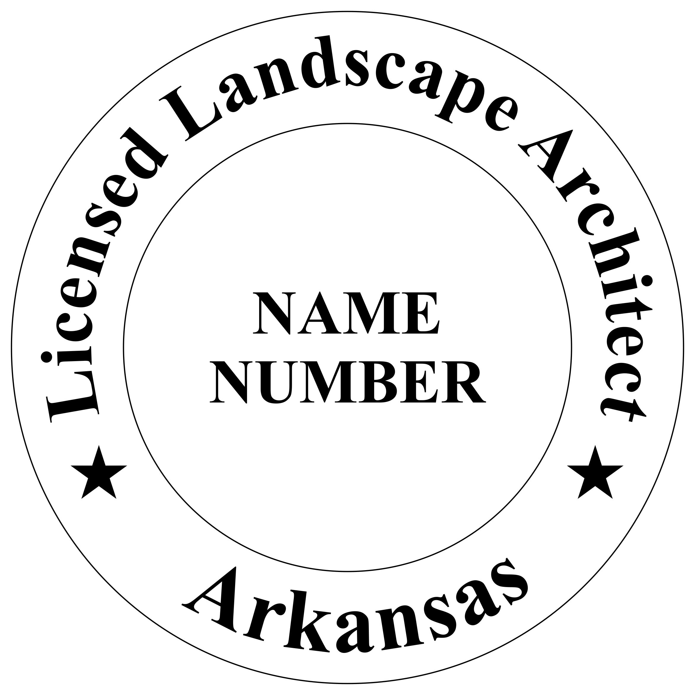ARKANSAS Preinked Licensed Landscape Architect Stamp Winmark Stamp