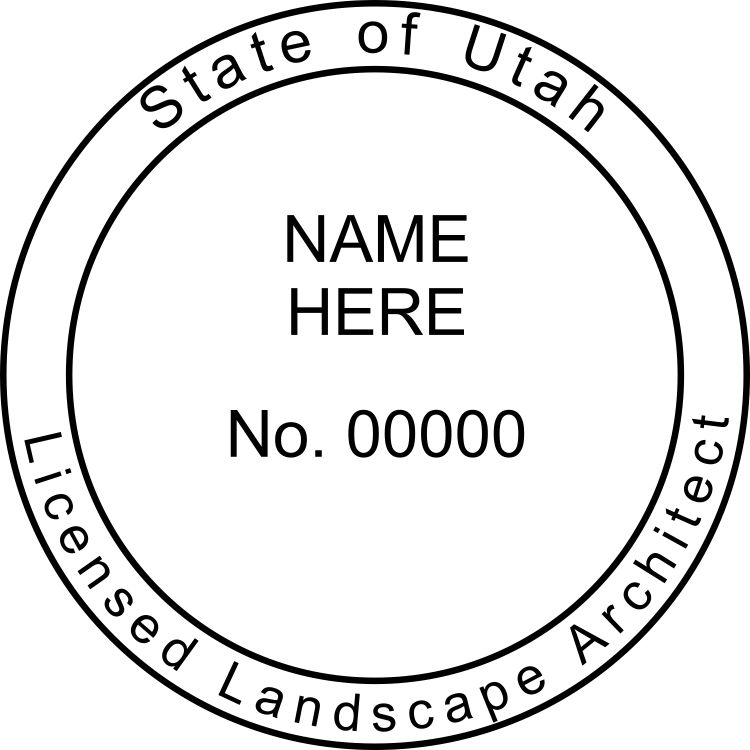 UTAH Preinked Licensed Landscape Architect Stamp Winmark Stamp
