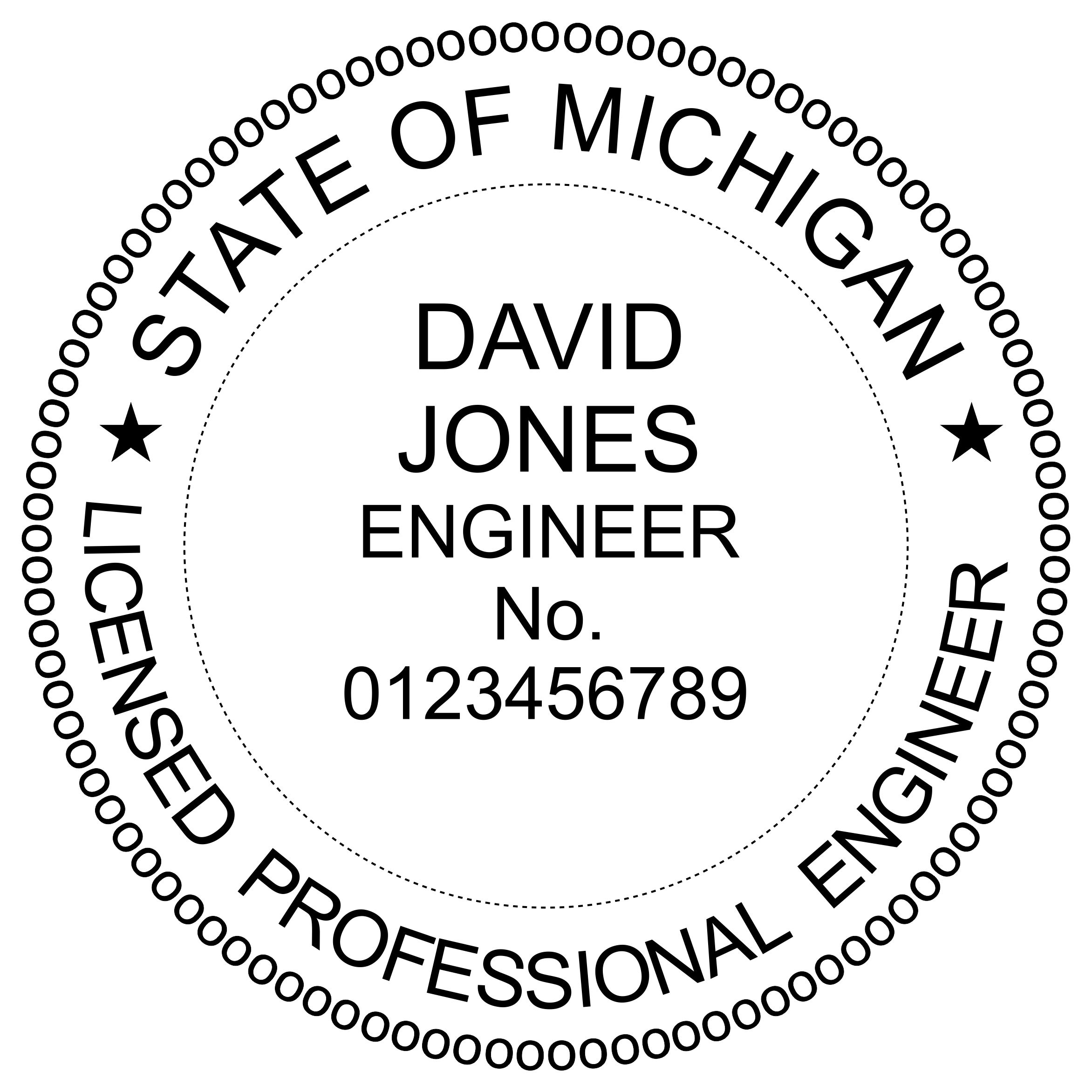 MICHIGAN Preinked Licensed Professional Engineer Stamp Winmark Stamp