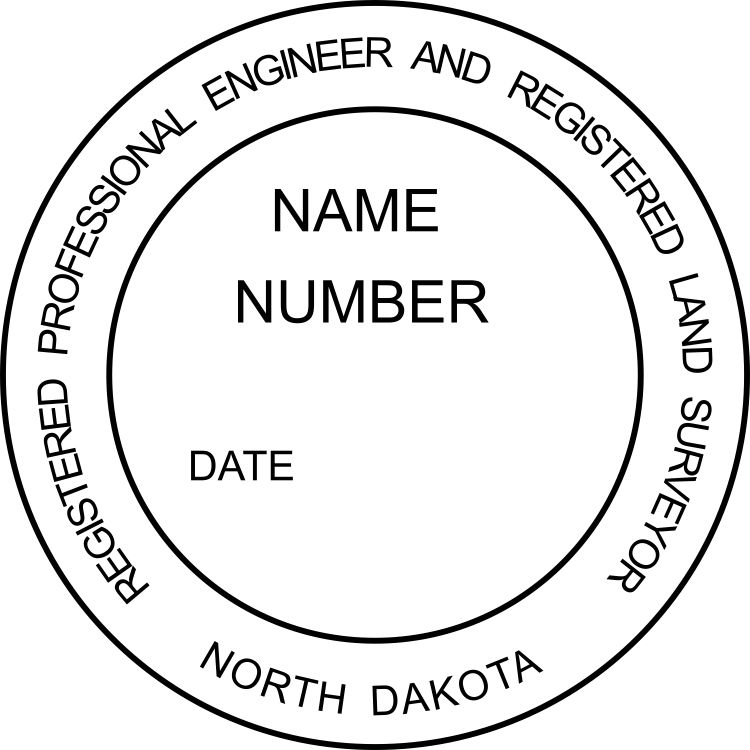NORTH DAKOTA Preinked Registered Professional Land Surveyor Stamp