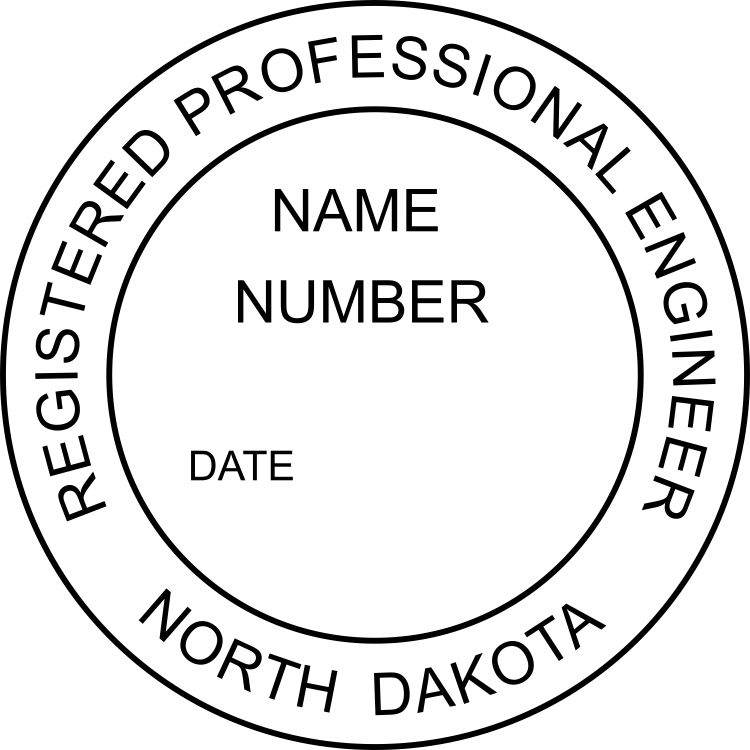 NORTH DAKOTA Preinked Registered Professional Engineer Stamp Winmark