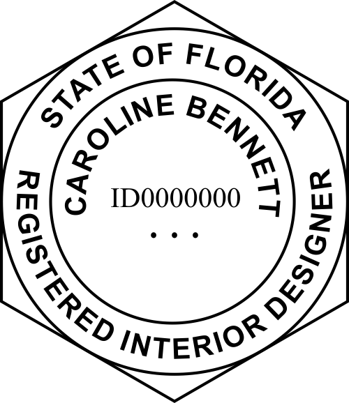 Florida Preinked Registered Interior Designer Stamp Winmark Stamp