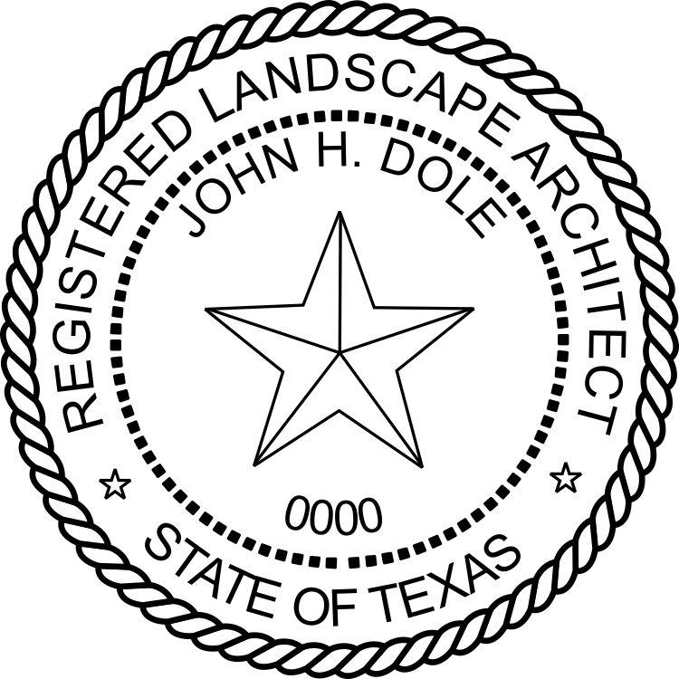 TEXAS Preinked Registered Landscape Architect Stamp Winmark Stamp