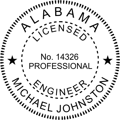 Alabama Preinked Professional Engineer Stamp Winmark Stamp & Sign