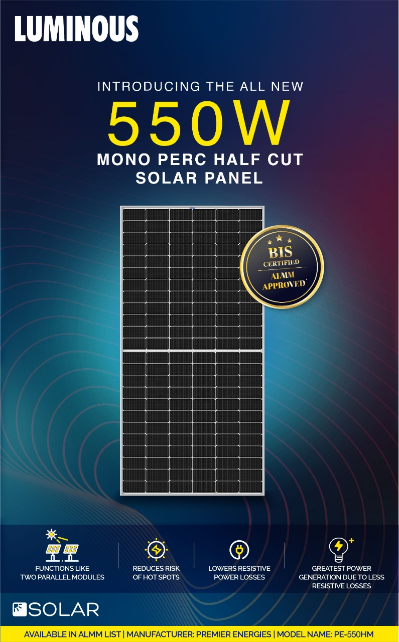 Luminous Solar Panel Mono Perc Half Cut 550W / 144 Cells