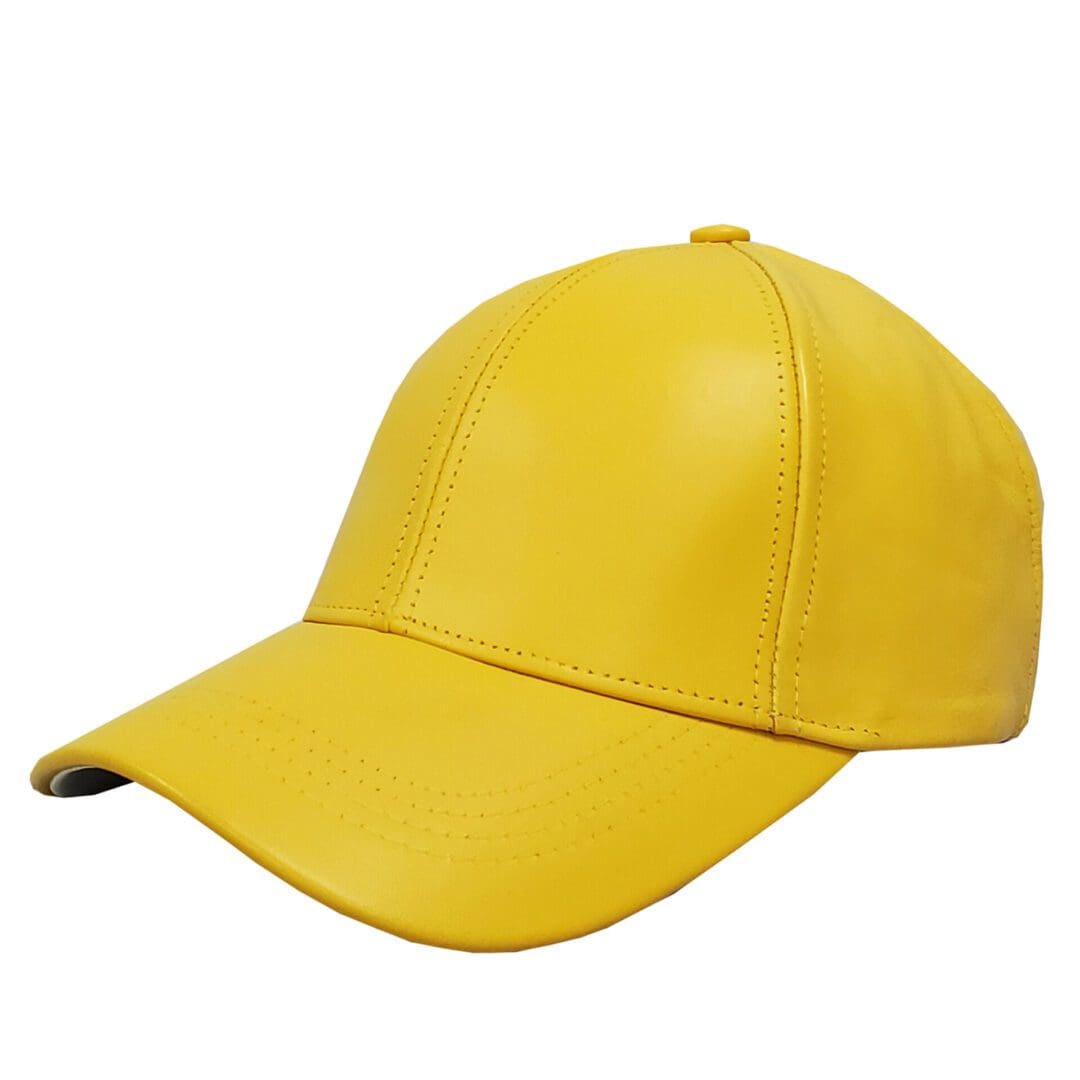 Yellow Leather Baseball Cap Winner Caps MFG. Company