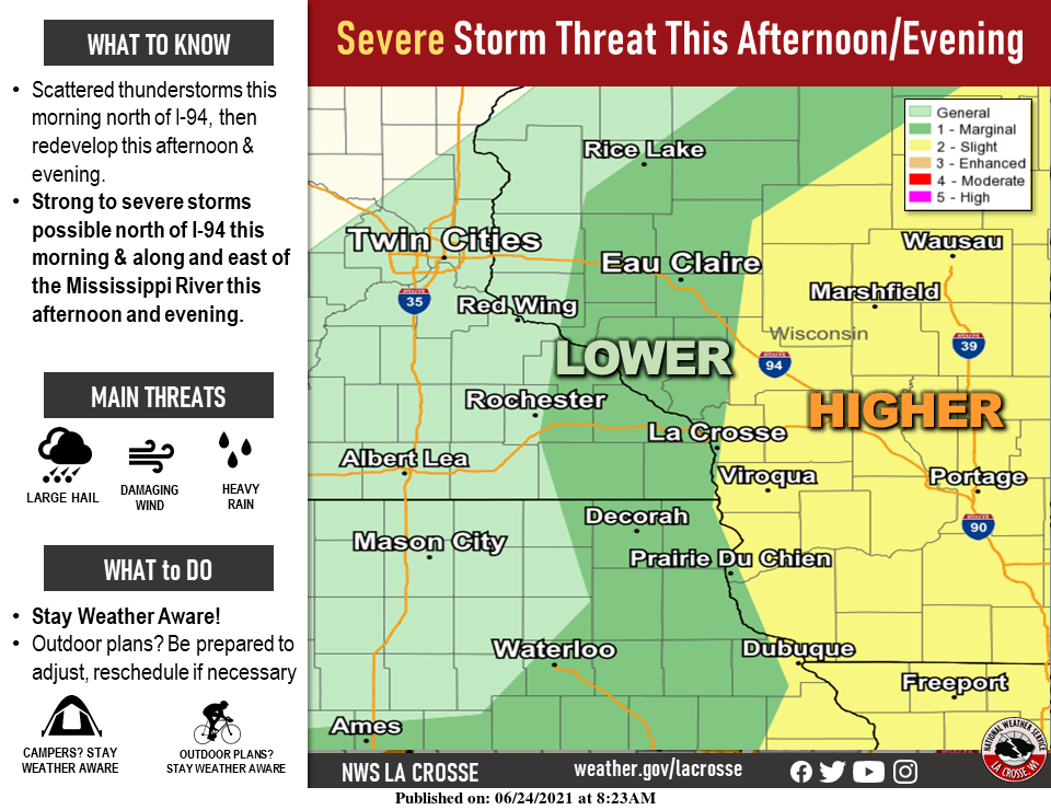 Severe Weather Possible for Winona Area Today Winona Radio