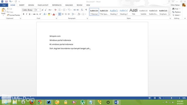 Cara Mengatasi Masalah Text Boundaries yang Lebay di Word 2013 | WinPoin