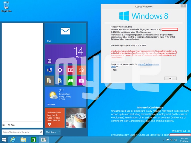 Inilah 2 Tampilan Windows 9 (Threshold) yang Bocor ke