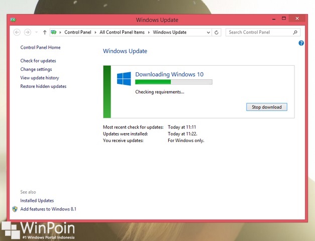 Cara Update Windows 8.1 ke Windows 10 WinPoin