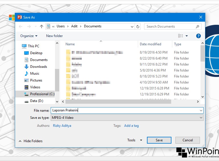 Cara Mudah Menjadikan File PowerPoint Sebagai Video WinPoin