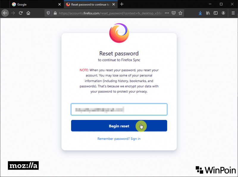 Cara Reset Password Akun Mozilla Firefox dengan Recovery