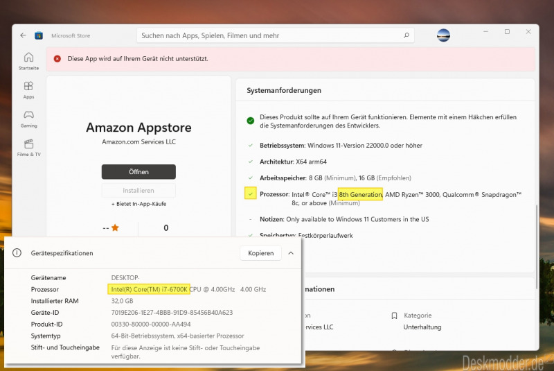 Inilah System Requirements Amazon Apps Store! WinPoin