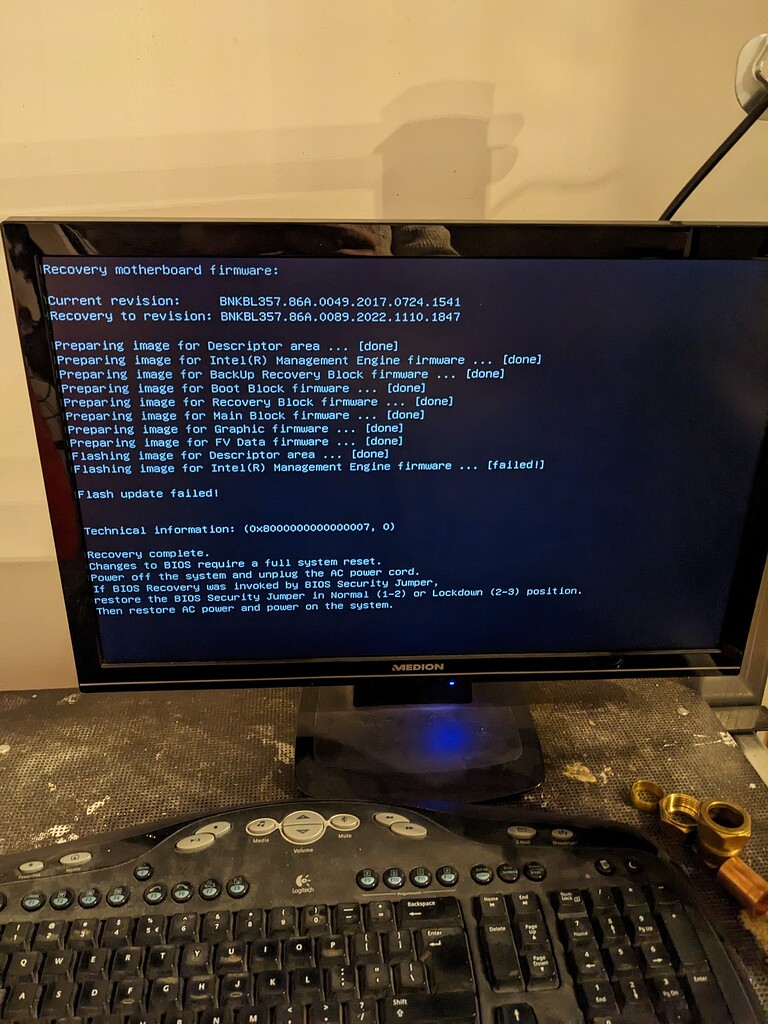 [Need Help] Intel NUC7i3BNH BIOS corrupt (bricked) after update BIOS