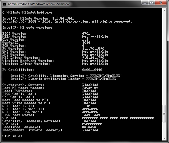 I lost my network card after updating MEI Intel Management Engine