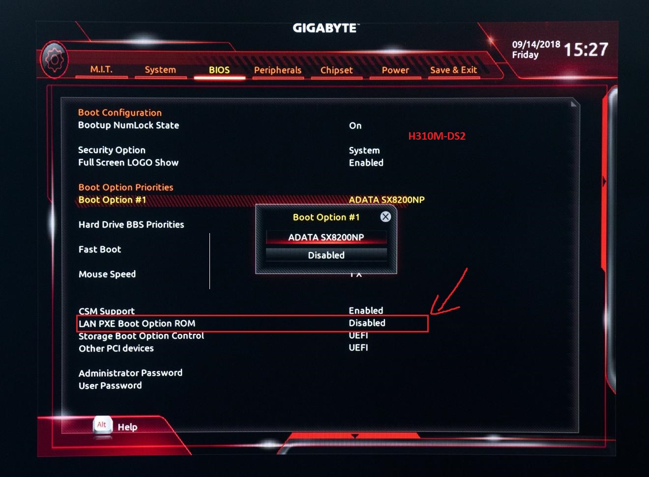 (Help me) How to modify default bios value of Main Gigabyte H110MDS2