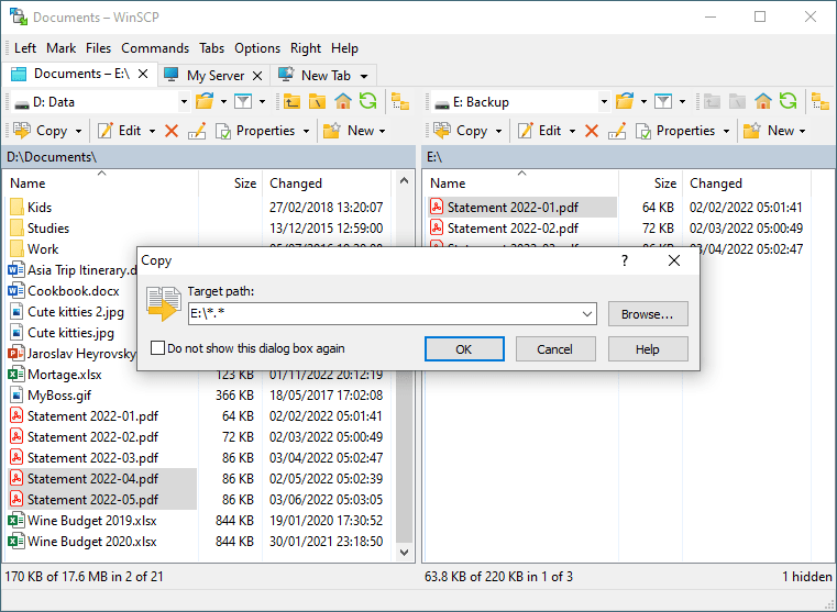 Managing Local Files WinSCP