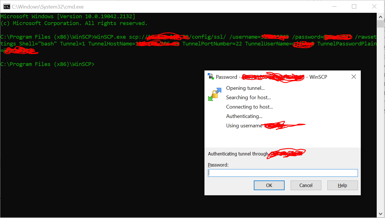 Commandline didn't take the TunnelPasswordPlain="tunnel_pwd