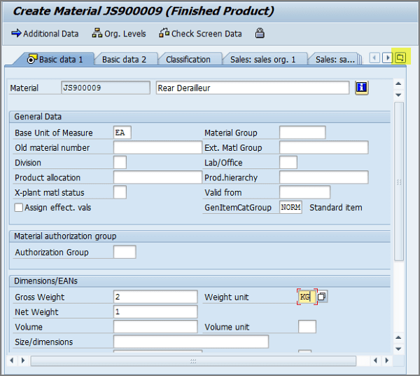 MM01 step by step Creating a material master