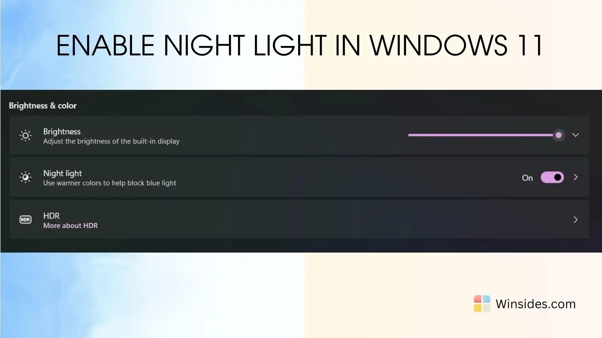 How to Enable Night Light in Windows 11?
