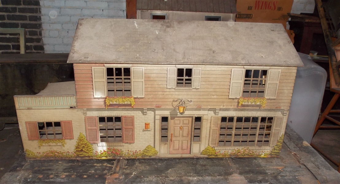 Lot Detail Marx Tin Litho Doll House Needs Cleaning Measures 17" tall 33" by 12"