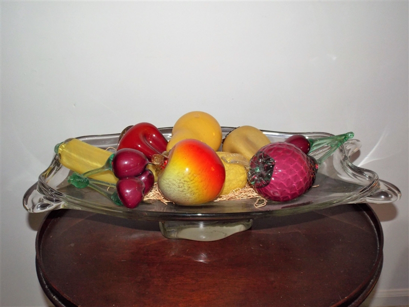 Lot Detail Awesome Mario Sandon Art Glass Fruit Bowl with 9 Glass