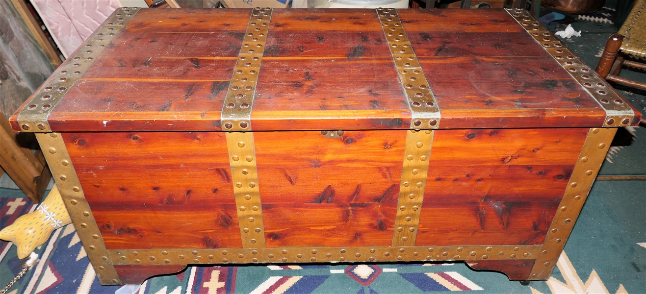Lot Detail Nice Cedar Chest with Copper Straps, Trim, and Handles