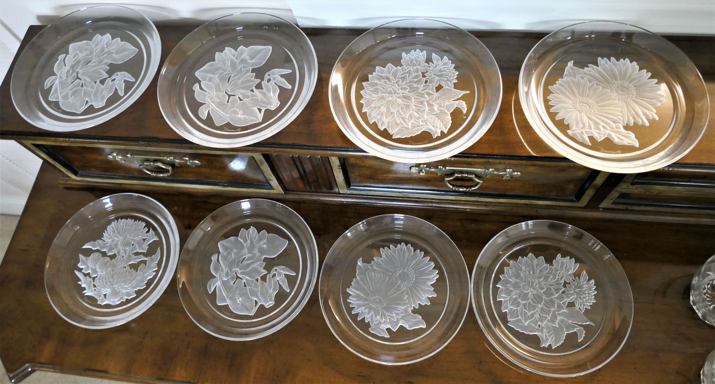 Lot Detail 8 Embossed Flower Plates Signed T Yamamoto Each is A