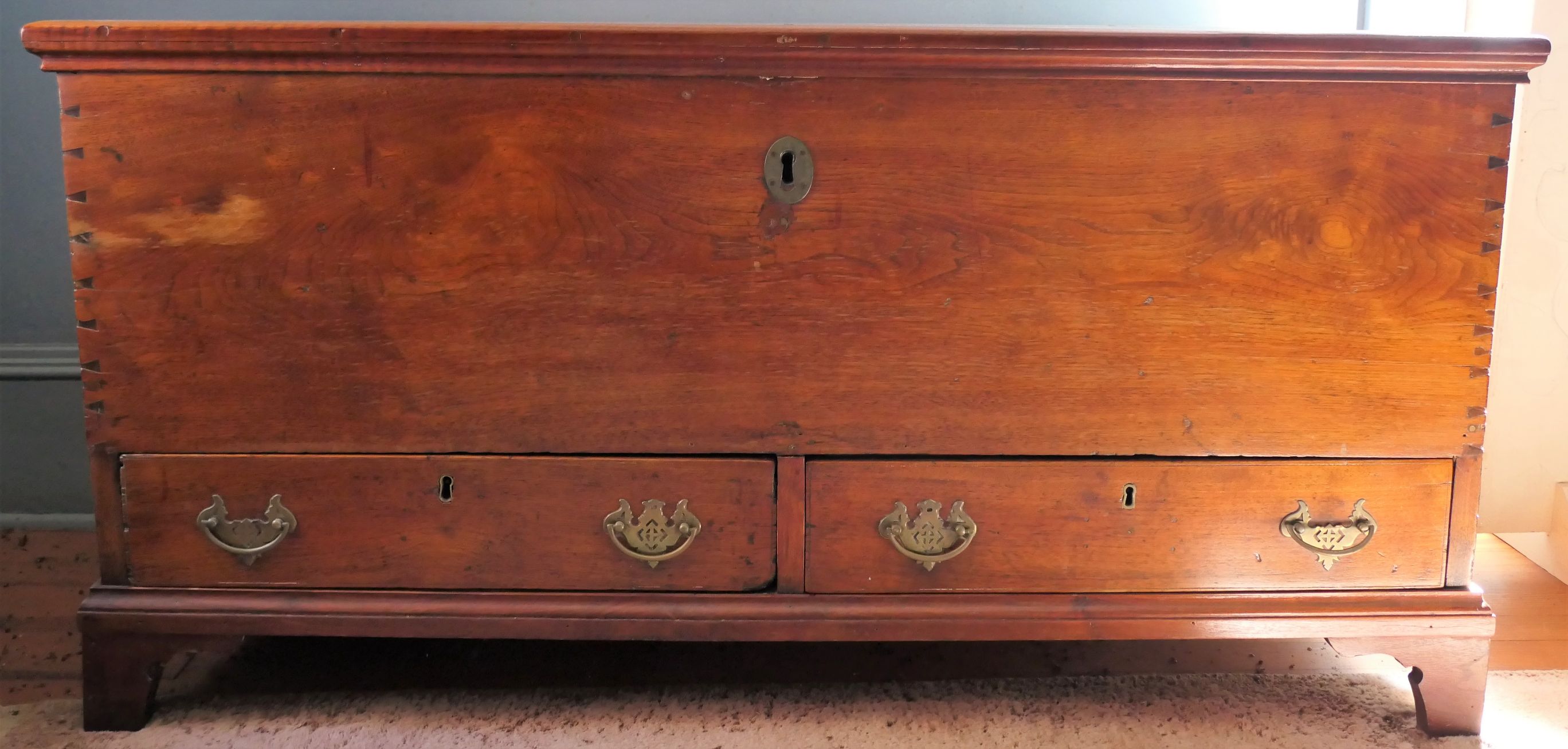 Lot Detail Walnut Dovetailed Case Blanket Chest with 2 Drawers