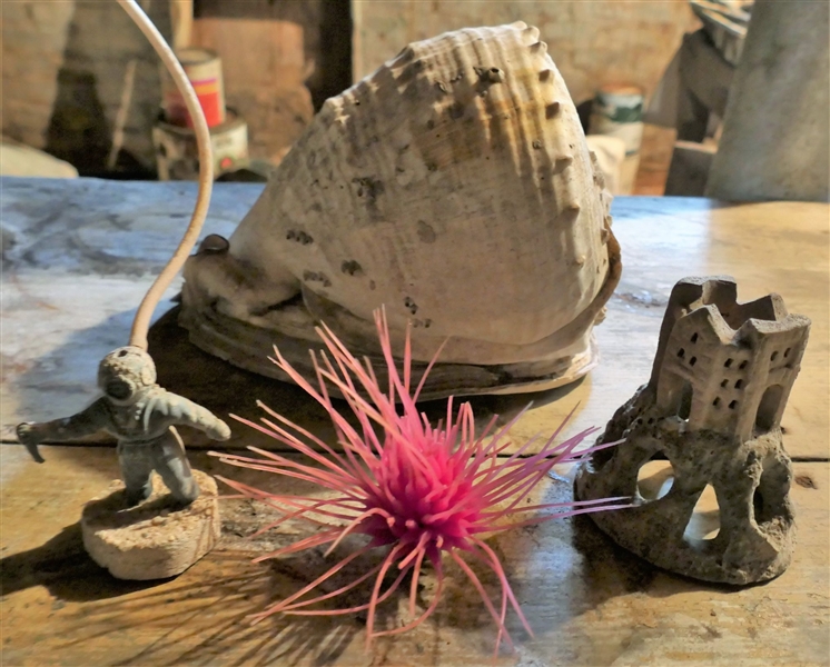 Lot Detail Huge Conch Shell and Vintage Aquarium Decorations Castle