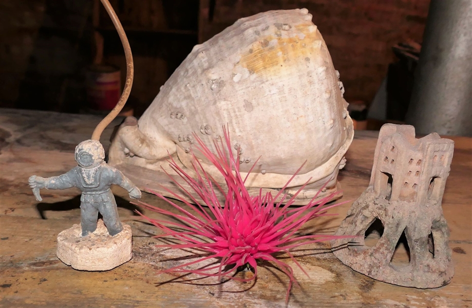 Lot Detail Huge Conch Shell and Vintage Aquarium Decorations Castle