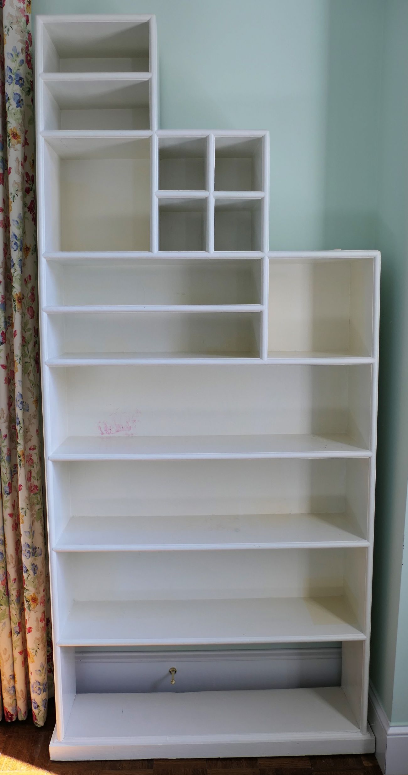 Lot Detail Unusual White Painted Book Case with Storage Cubbies