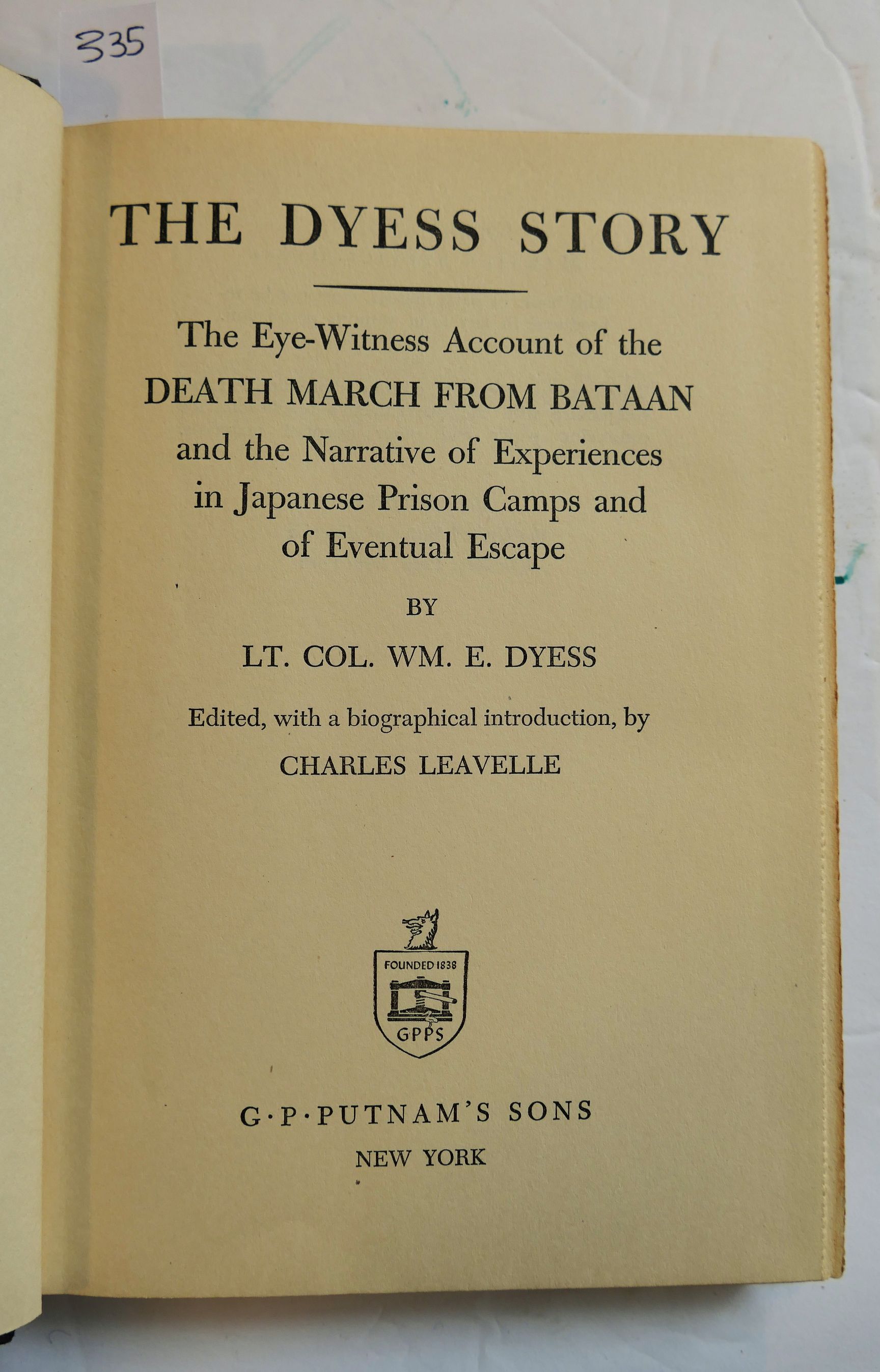 Lot Detail The Dyess Story The Eye Witness Account of the Death