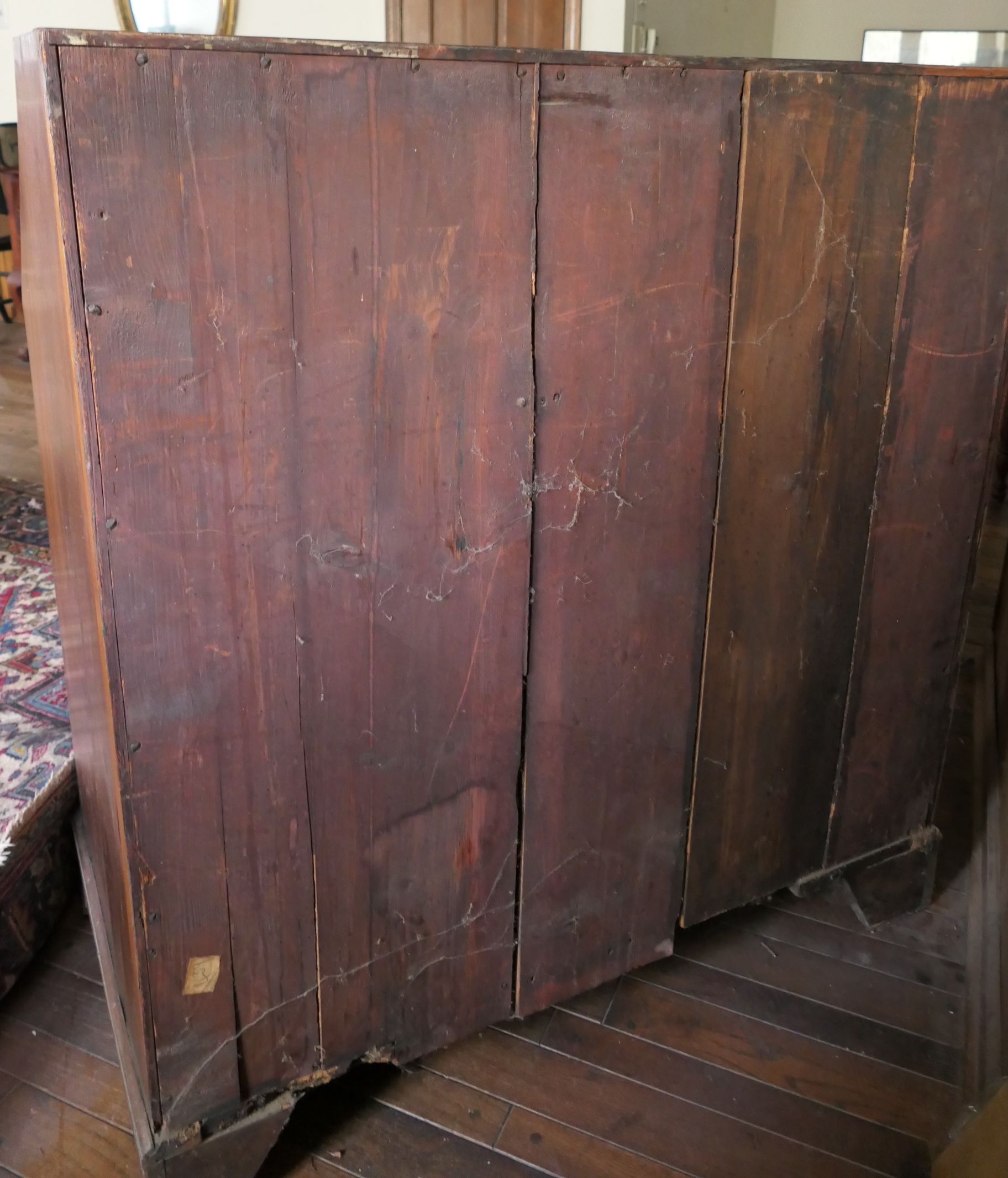 Lot Detail Mahogany Secretary Desk Pine Secondary Wood Dovetailed