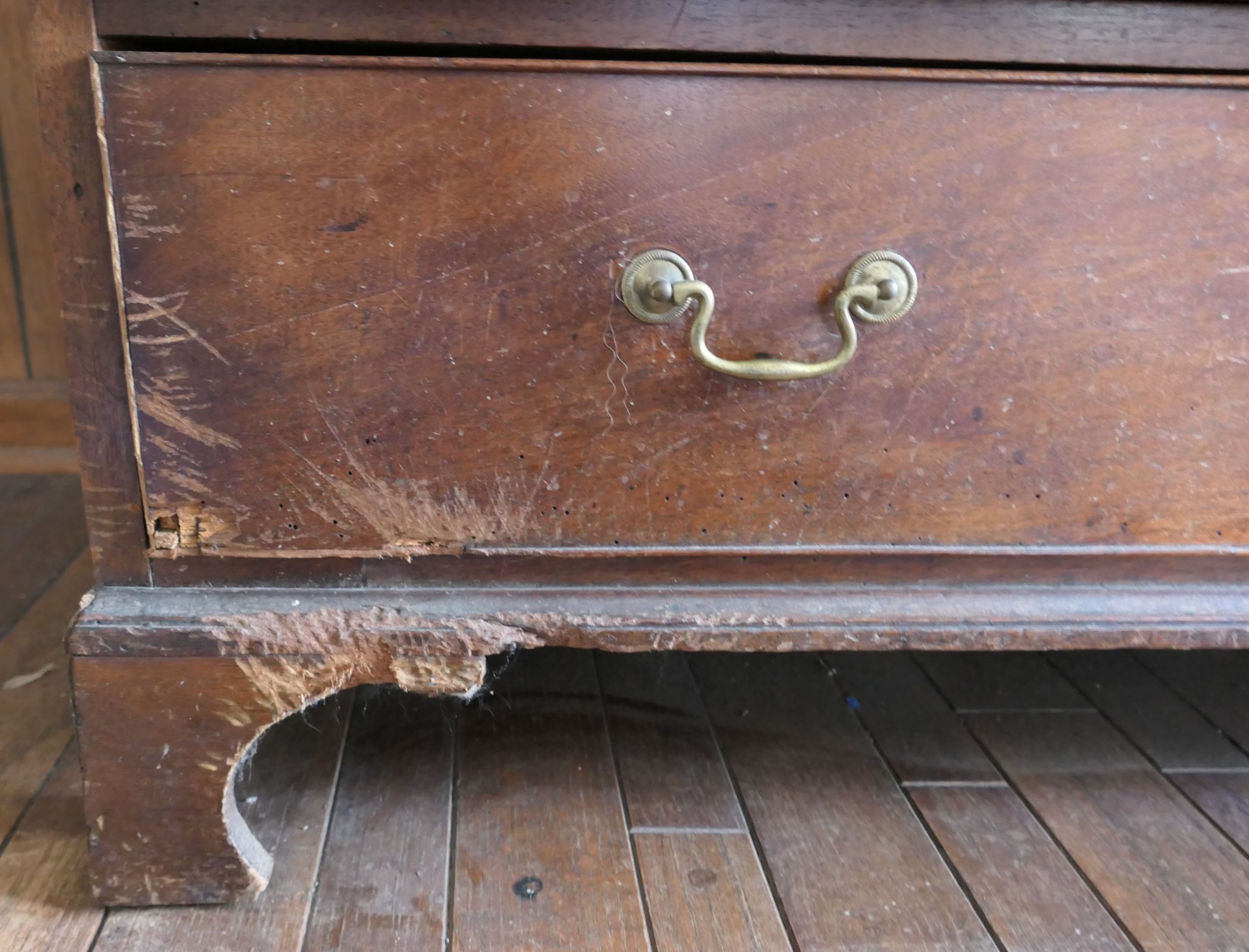 Lot Detail Mahogany Secretary Desk Pine Secondary Wood Dovetailed