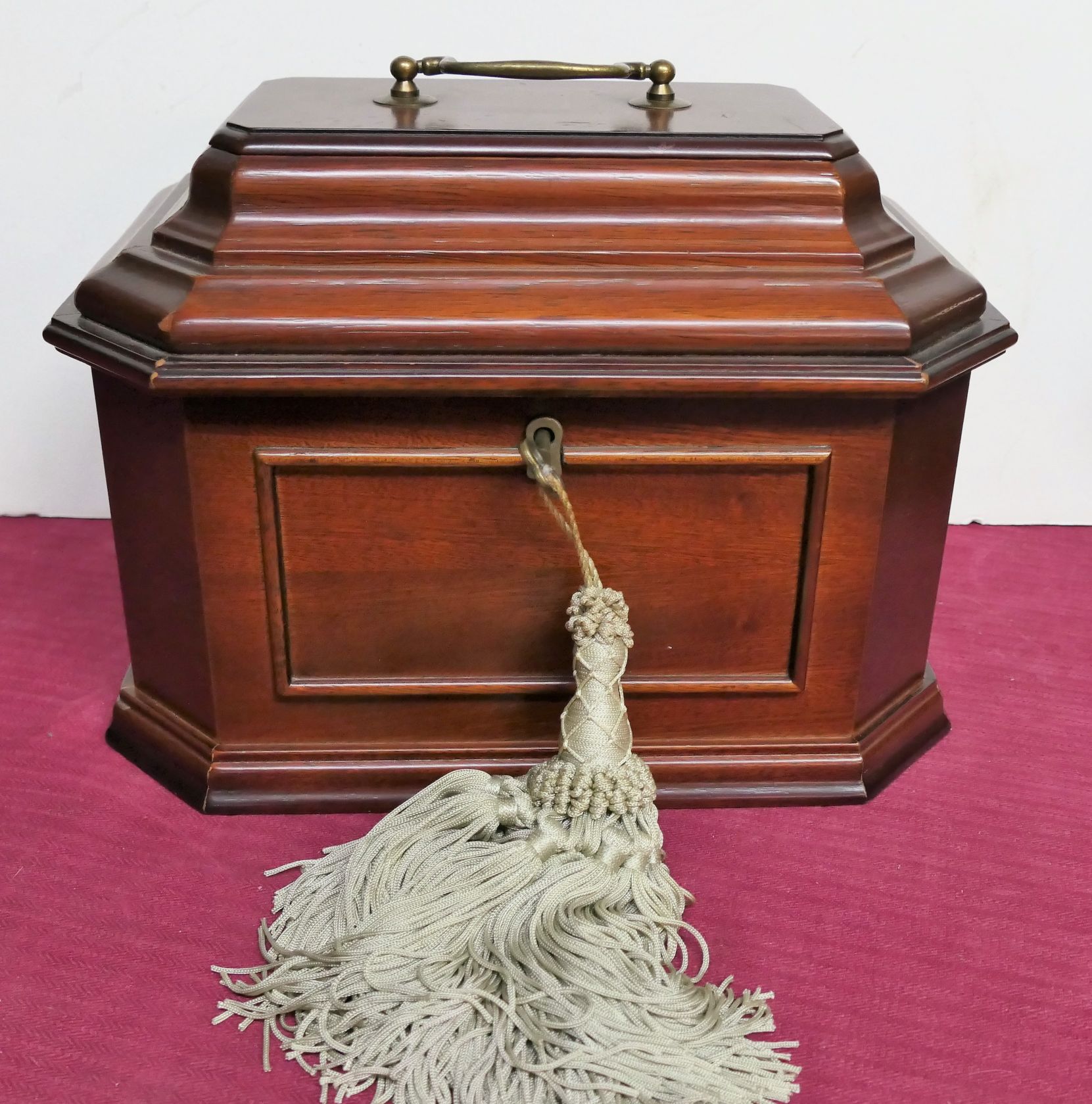 Lot Detail Vintage Wood Jewelry Box with Velvet Lining Brass